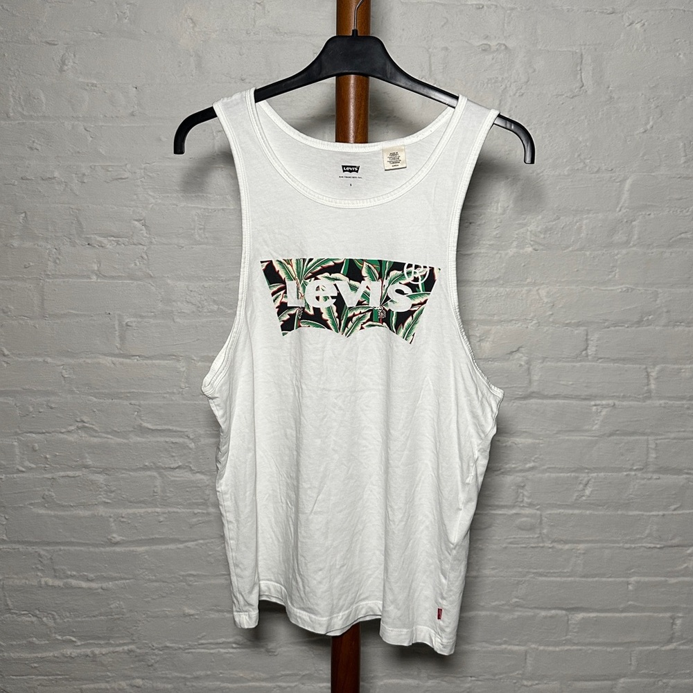 Levi’s logo tank top tropical print